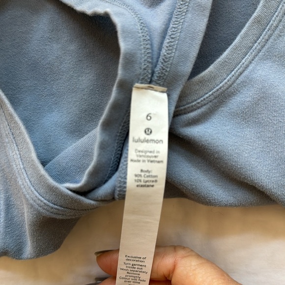 Lululemon light denim color blue long tank - Picture 6 of 8